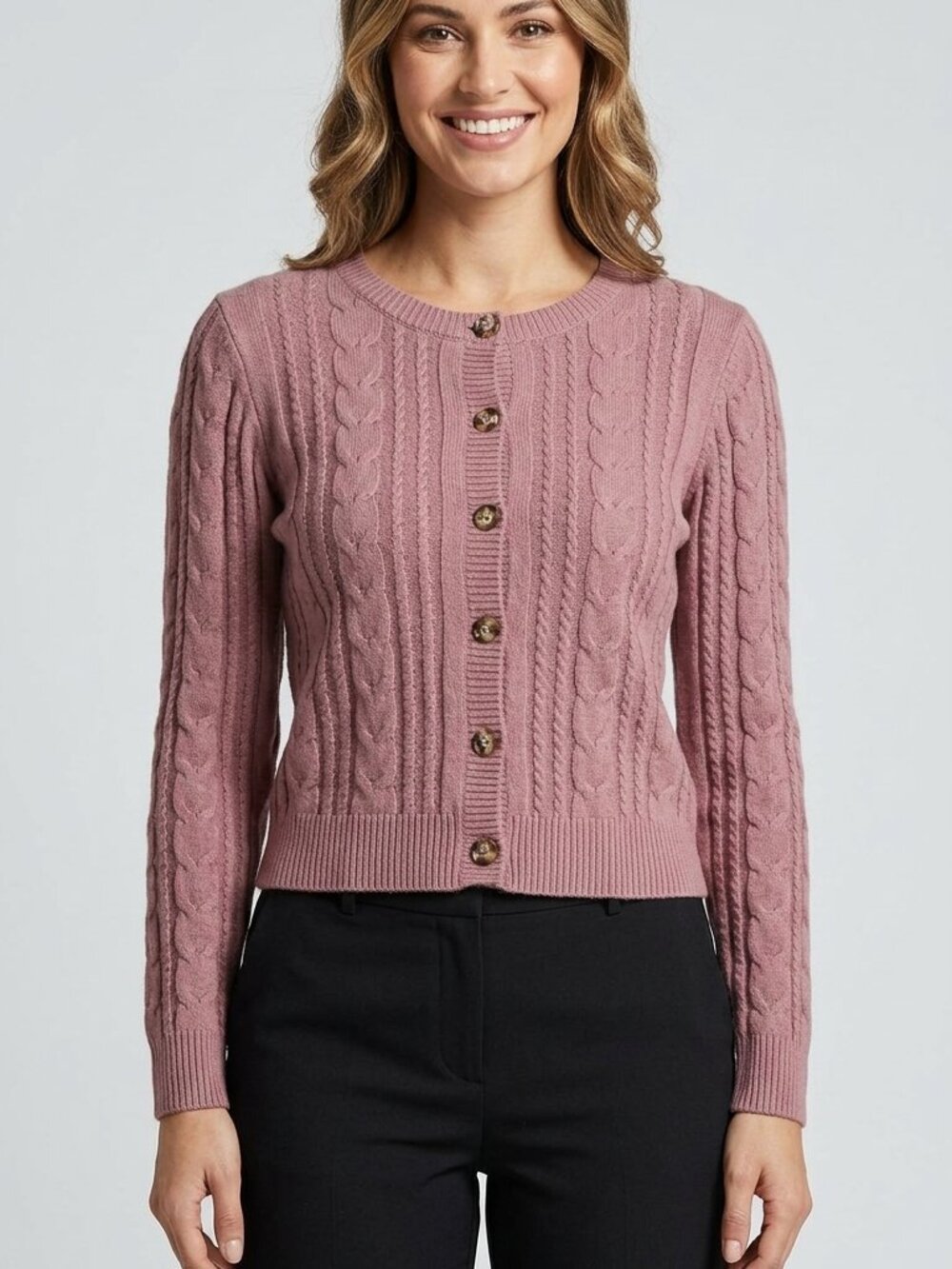 Nicely used:Wild Fable Mauve Cable Knit Cardigan